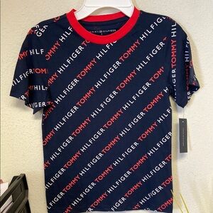 Tommy Hilfiger Kids Navy and Red Logo T-Shirt